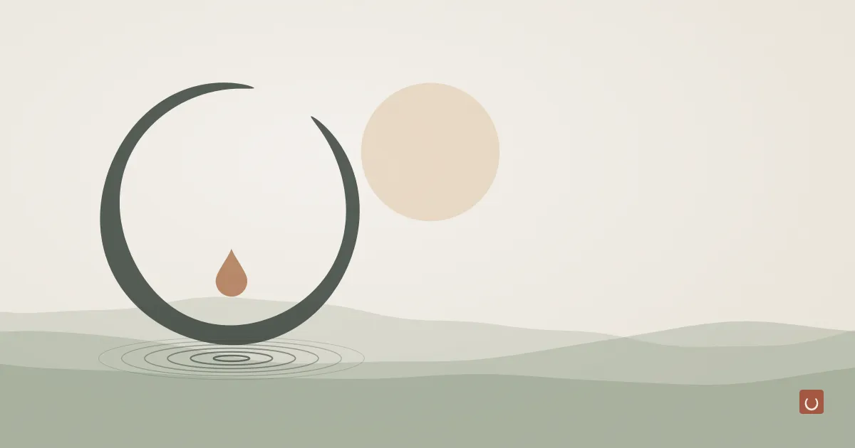 Abstract ink wash illustration of cracked earth softening under a single pale drop of oil, representing relief for very dry skin